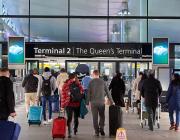 London Heathrow terminal 2 passengers walking