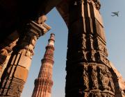 aircraft flying over new Delhi