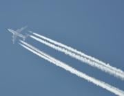 jet with contrails