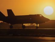 F-35 silhouette at sunset