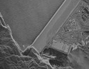 bistatic synthetic aperture radar image of a Pakistani dam