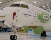 Lufthansa Technik Defense installing the Pegasus signal intelligence system on a Bombardier Global 6000 in a hangar
