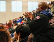 Crowd of International Association of Machinists and Aerospace Workers District 751 members