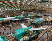 Boeing fuselage in factory