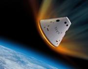 Concept art of Exploration Co. cargo capsule in space