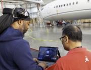 Technicians with tablet computer