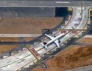 Delta aircraft on new taxiway at Los Angeles International Airport