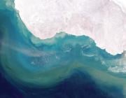 aerial view of Artic ice shelf