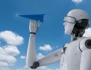 Robot with paper plane