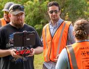 student conducting a drone certification test at Embry-Riddle Aeronautical University
