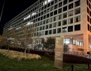 FAA building at night