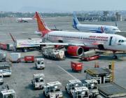 Air India and Indigo aircraft at Mumbai International airport