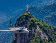 gripen flying around brazil jesus statue
