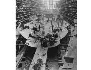 Liberty ship hull production in the early 1940s