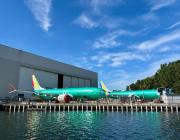 Boeing aircraft outside of a Boeing facility