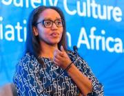 Yvonne Makolo, CEO of RwandAir speaking at the the AFRAA Aviation Stakeholders Convention in Kigali.