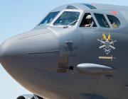 A U.S. Air Force B-52H Stratofortress assigned to the 23rd Expeditionary Bomb Squadron idles on the flightline after arriving in support of Bomber Task Force Europe at Morón Air Base, Spain, May 20, 2025. 