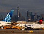 Delta Air Lines and United Airlines aircraft at Newark airport