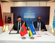 Executives signing a bilateral air services agreement 