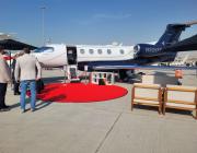 An Embraer Phenom 300 at MEBAA 2024. 