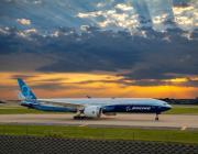 Boeing 777-9 with sunset