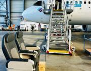 Seats and a Eurowings aircraft