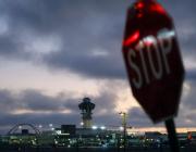 LAX airport and a stop sign