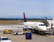 A Delta aircraft at Seattle-Tacoma International Airport 