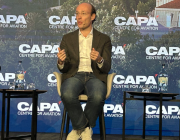 Photo of SAS CEO Anko van der Werff taken at the CAPA Airline Leader Summit World in Lisbon, December 2025. 