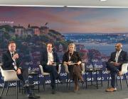 Dave Stroud, ASM; Andrew Macmillan, Manchester Airports Group; Agi Smith, easyJet; Satyaki Raghunath, independent advisor