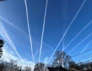 contrails in the sky