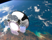 Concept art of ENOS spacecraft in orbit