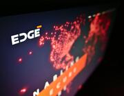 Edge Group logo on monitor/Alamy