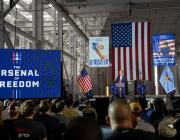 Defense Secretary Pete Hegseth speaks Jan. 12, 2026, at SpaceX's Starbase facilities in Brownsville, Texas. Credit: Defense Dept. 