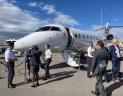 Molly McMillin Cutline: A Bombardier Challenger 3500 on display at the 2025 National Business Aviation Association Conference & Exhibition (NBAA-BACE) in Orlando. 