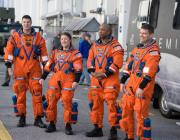 Aubrey Gemignani/NASA Caption: Artemis II astronauts Reid Wiseman, Victor Glover and Christina Koch, all with NASA, and the Canadian Space Agency’s Jeremy Hansen are preparing for a flight test around the Moon, marking the first crewed mission in deep space since 1972. The astronauts donned their pressurized flight suits on Dec. 30 to participate in a countdown demonstration test at the Kennedy Space Center. The SLS rocket and Orion spacecraft are expected to roll out to the launchpad this weekend. 