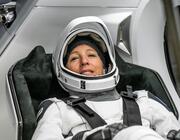 Sophie Adenot in a spaceship