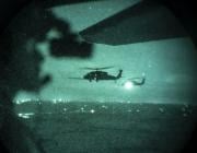night vision view of helicopter