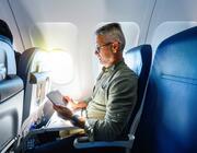 Passenger with tablet