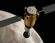 concept art of nuclear-powered spacecraft in orbit