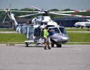 An Agusta AW139 taxis at Westchester County Airport in New York. 