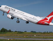 Qantas A321XLR aircraft at takeoff