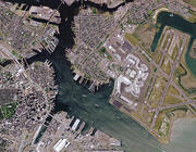 aerial view of Boston's Logan airport