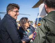 Even (left), seen here with Spanish defense minister Margarita Robles, secured 100 helicopter order from the Spanish government in December buoying the airframers 2025 results.