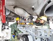 Crew loading Sky Sword II on IDF belly