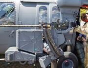 A test of a GAU-18 gun on the Sikorsky HH-60W. Credit: U.S. Air Force