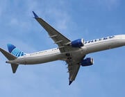 Boeing 737 MAX 10 aircraft flying in sky