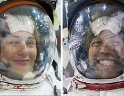 From left, NASA astronauts Jessica Meir and Chris Williams 