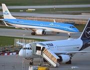 lufthansa and klm city hopper jets