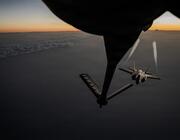 A U.S. Air Force KC-135 refuels a U.S. Air Force F-35A. 